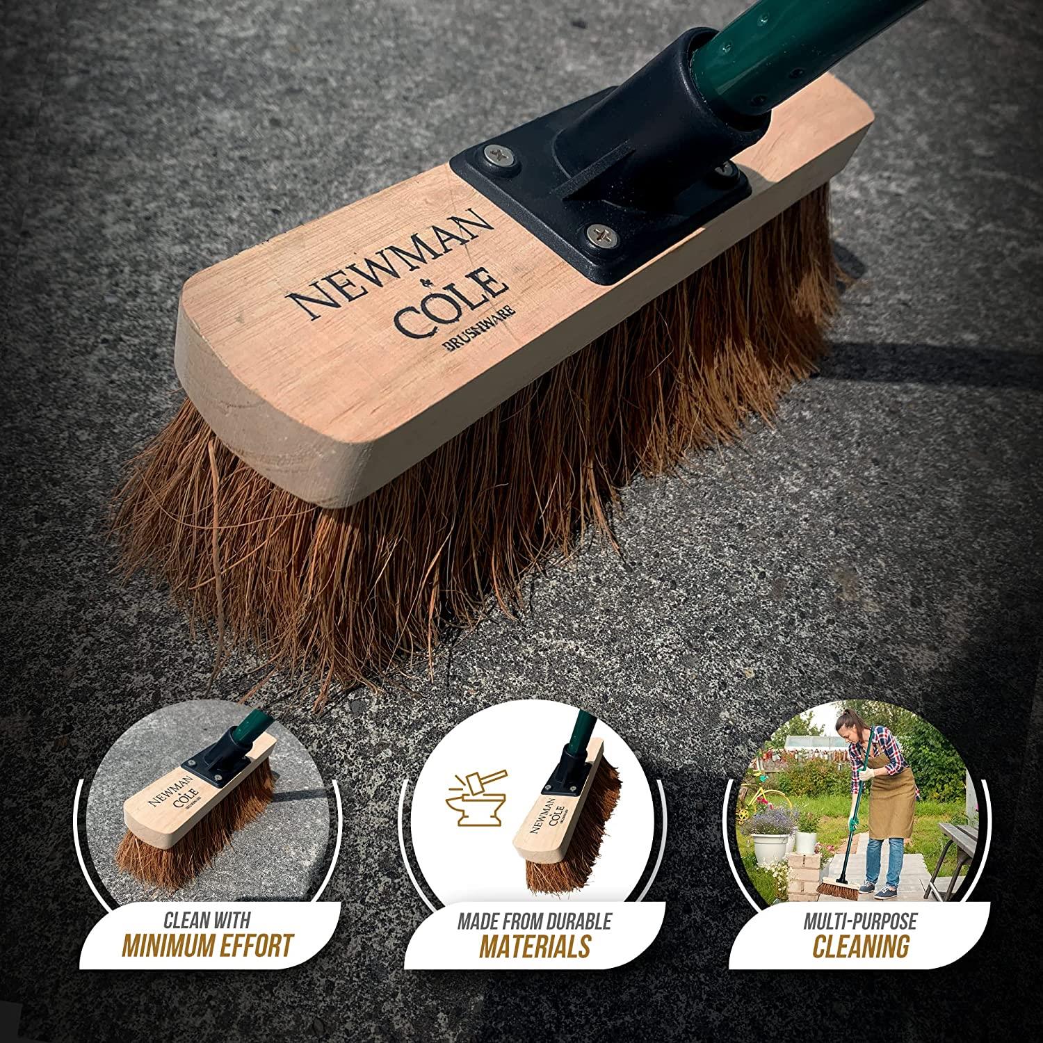 10" Newman & Cole Soft Coco Broom with Green Metal Handle