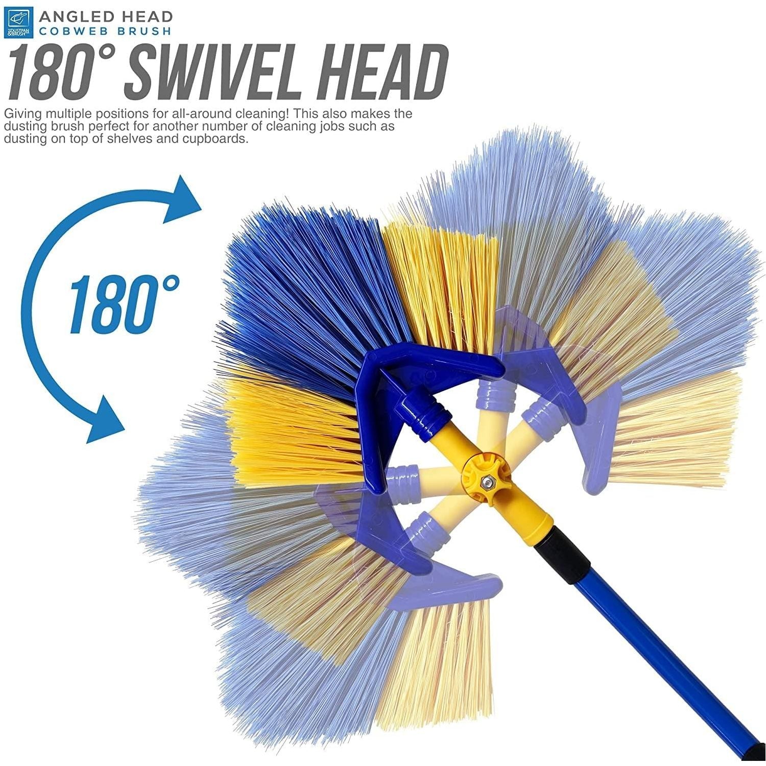 Angled Cobweb Brush with 180cm Telescopic Handle