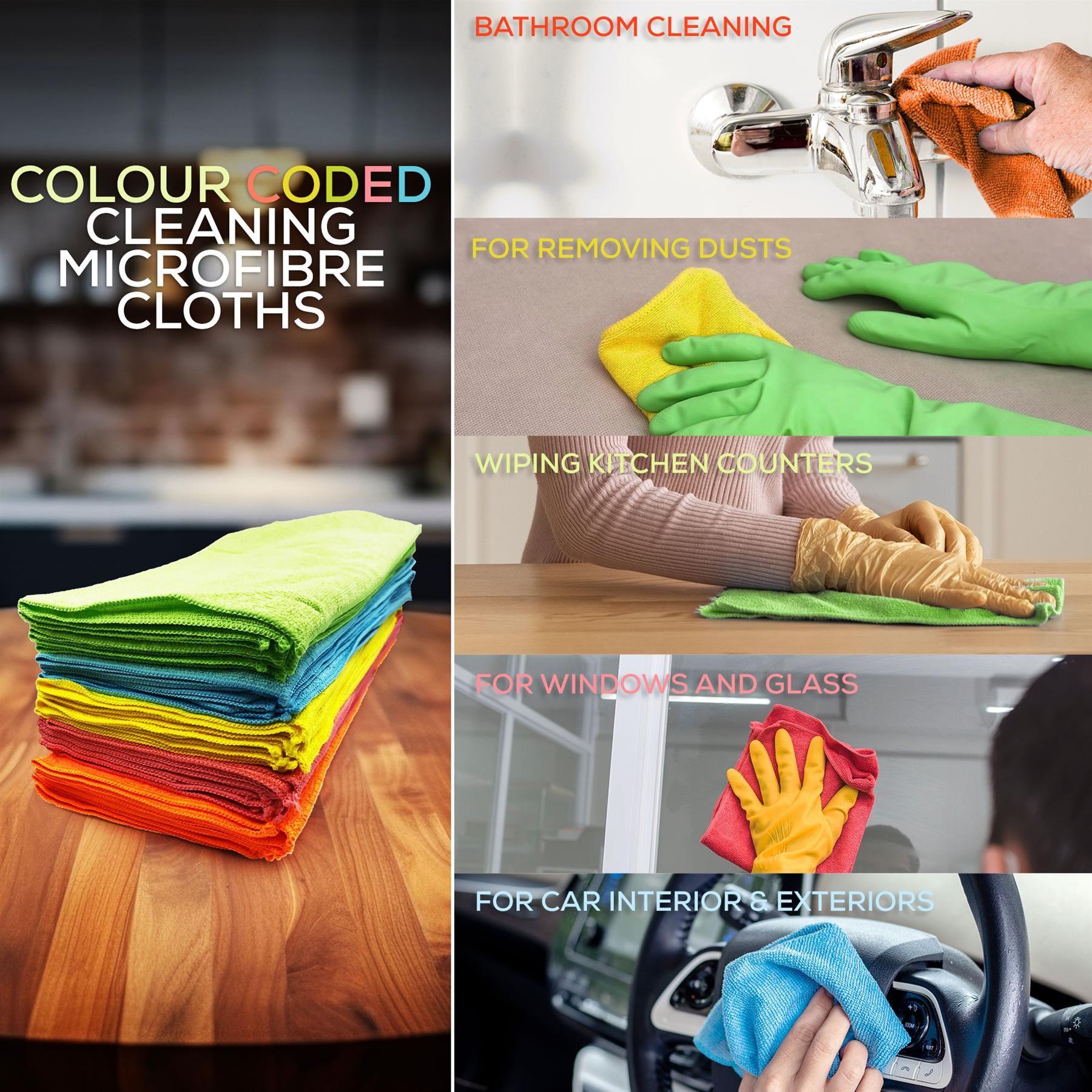 Pack of 40 Microfibre Cleaning Cloths (40x40cm)