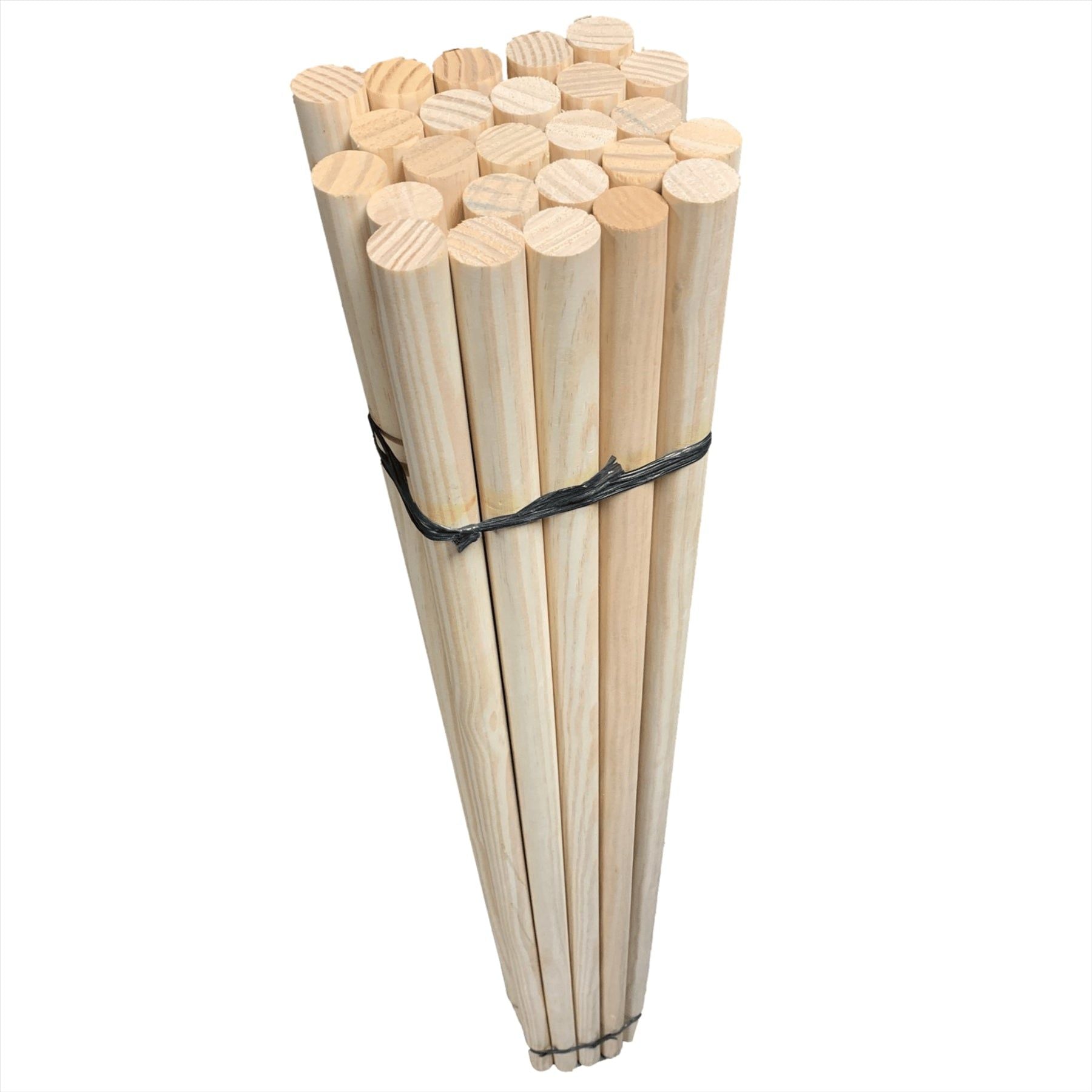 Pack of 25 Wooden Broom Handles 4ft (120cm) 1 1/8" (28-29mm)