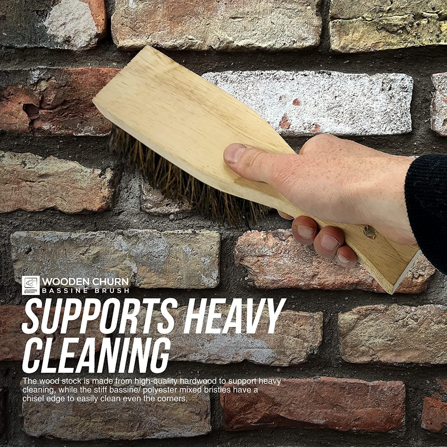Traditional Wooden Churn Brush – Stiff Masonry & Brick Brush