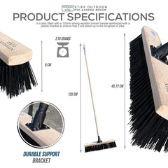 18" Newman & Cole Stiff PVC Broom with Screw Fit Wooden Handle