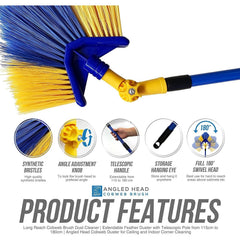 Angled Cobweb Brush with 180cm Telescopic Handle