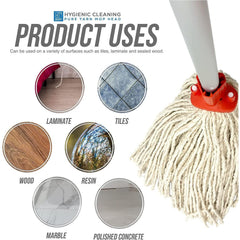 Red Colour Coded Cotton Mop Heads 12PY Pack of 10