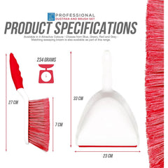 Deluxe Red Dustpan and Brush Set
