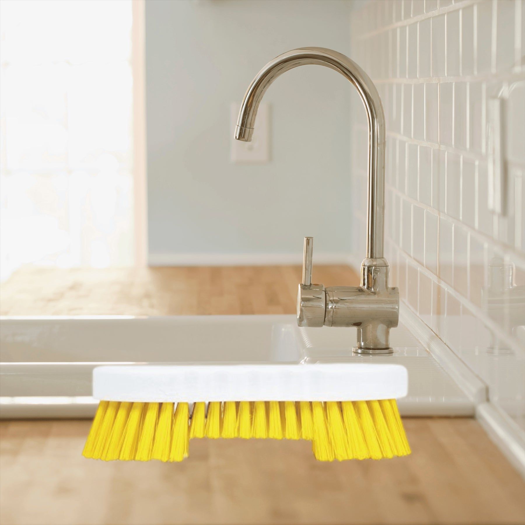Yellow Double Winged Scrubbing Brush | Heavy Duty Floor Brush