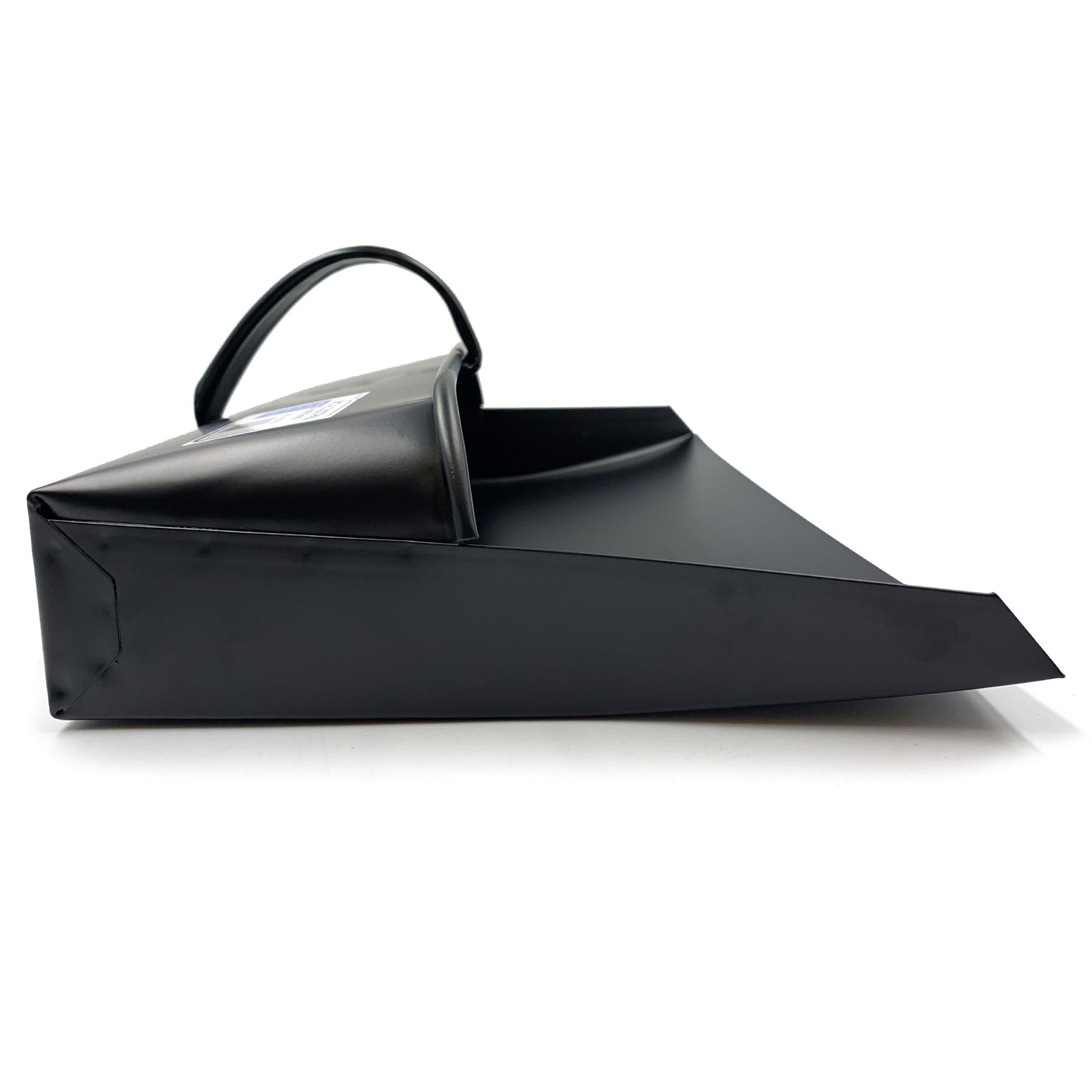 Traditional Black Metal Hooded Dustpan