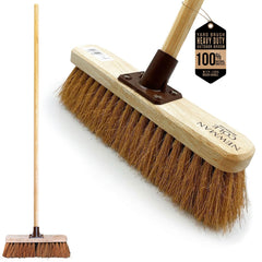 12" Newman & Cole Natural Coco Broom with Wooden Handle