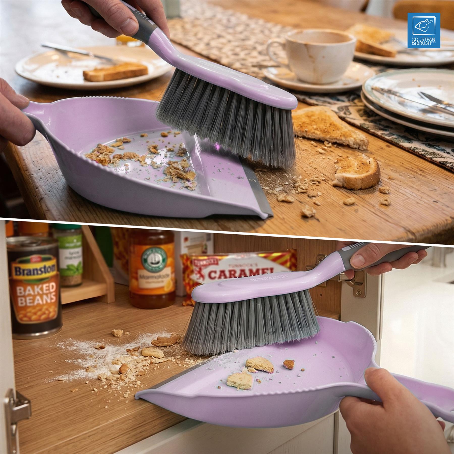 Lilac Dustpan and Brush Set | Compact Household Sweeping Set