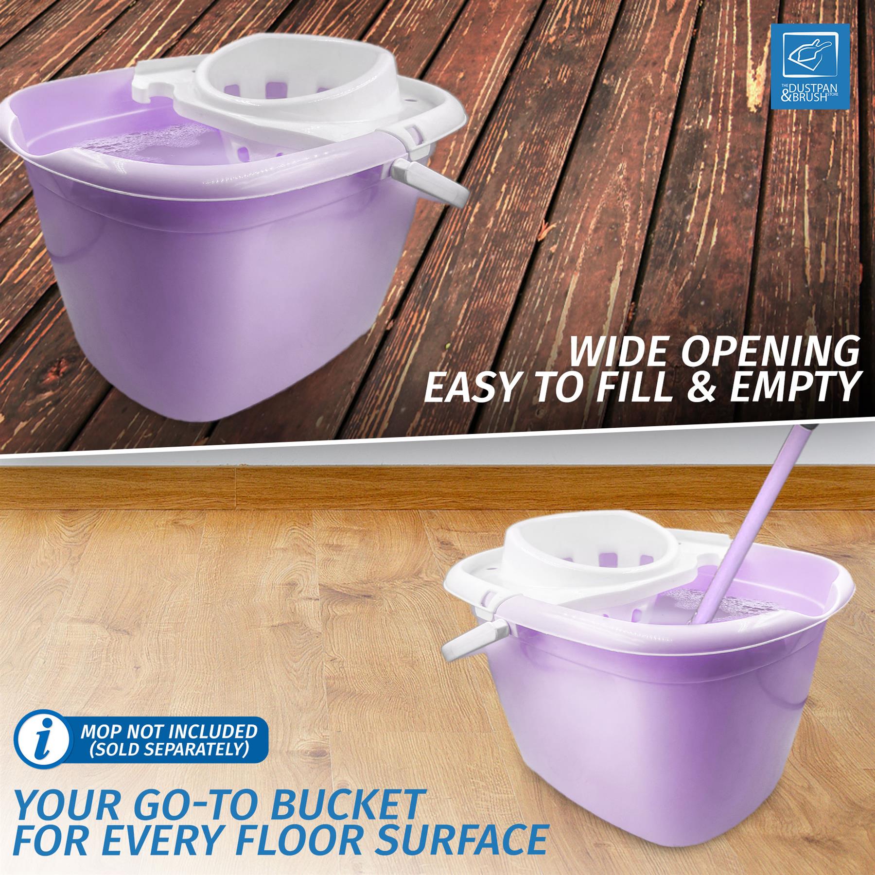 Lilac Mop Bucket with Wringer | 13L Cleaning Bucket