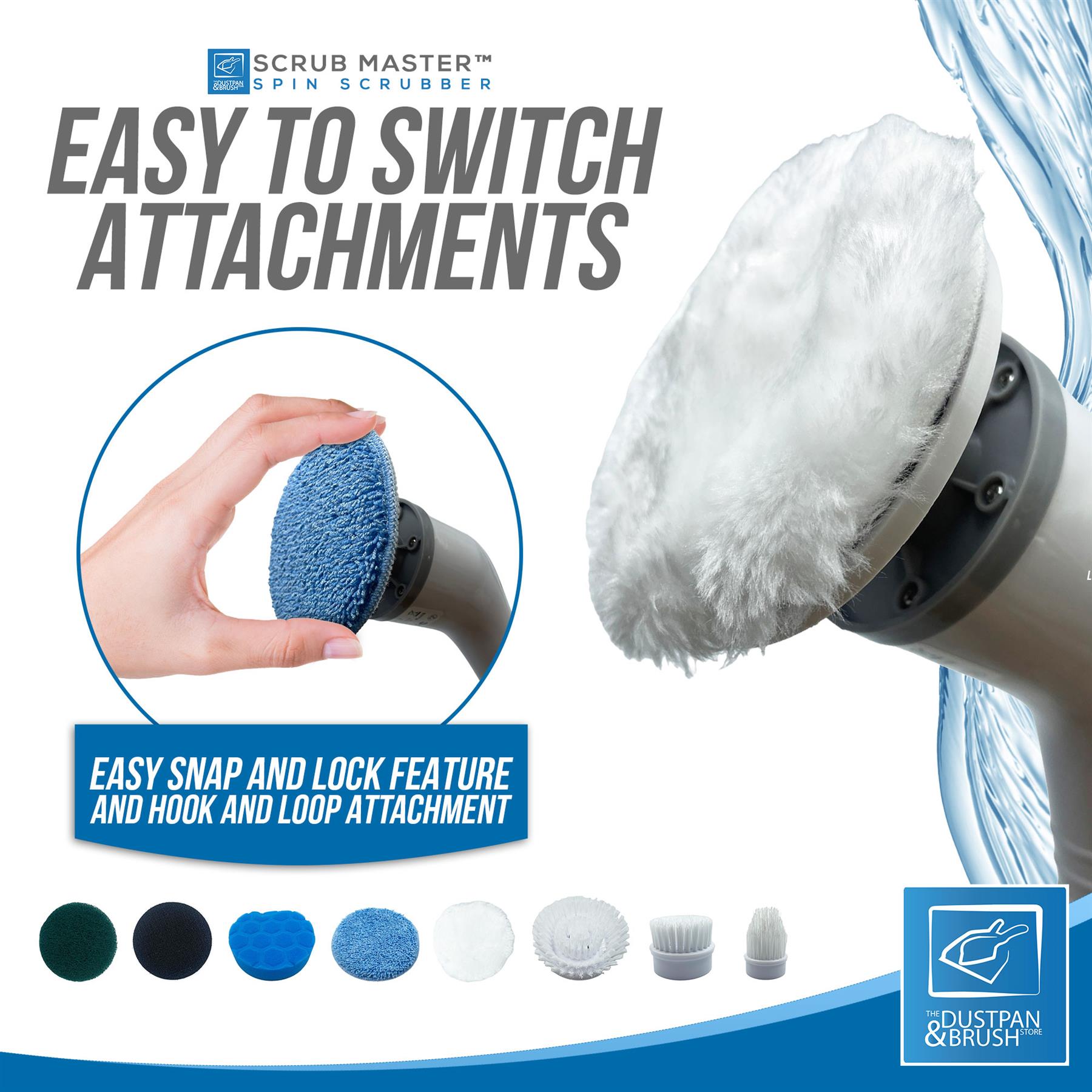 Electric Scrub Master with Long Handle & 8 Attachments