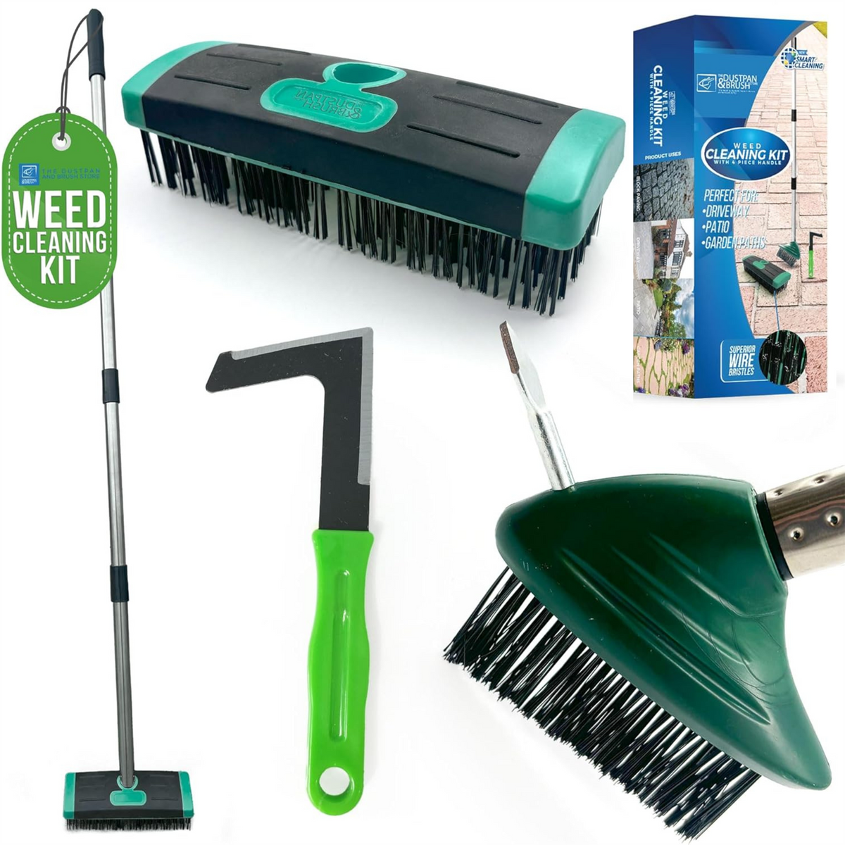Driveway & Patio Cleaning Brush Kit – Wire Weed & Moss Remover