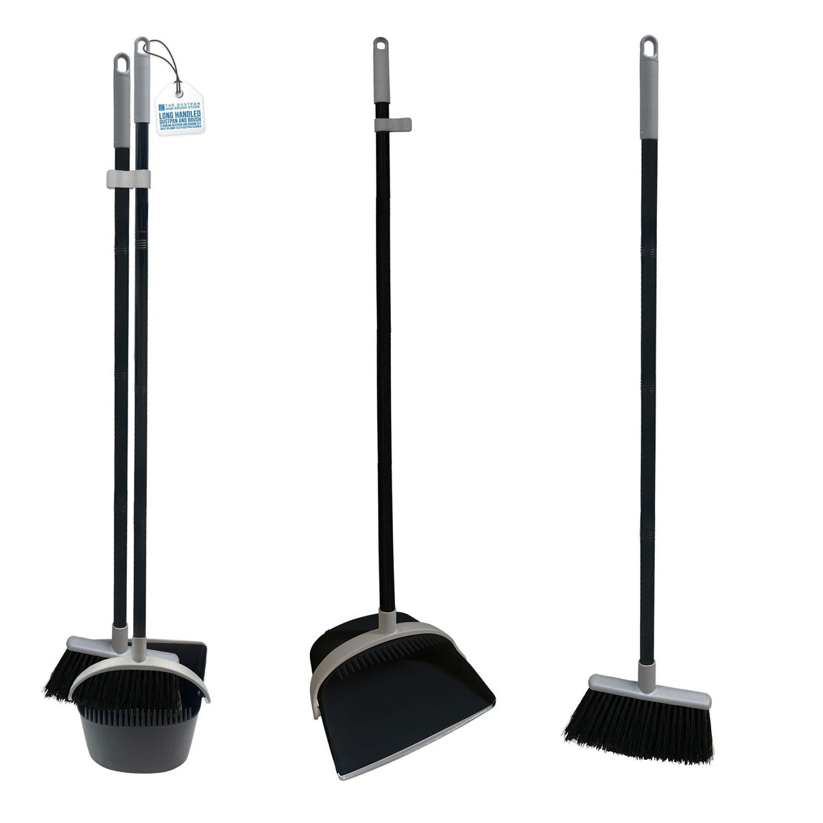 Long Handled Dustpan and Brush Set | No Bend Floor Sweeper