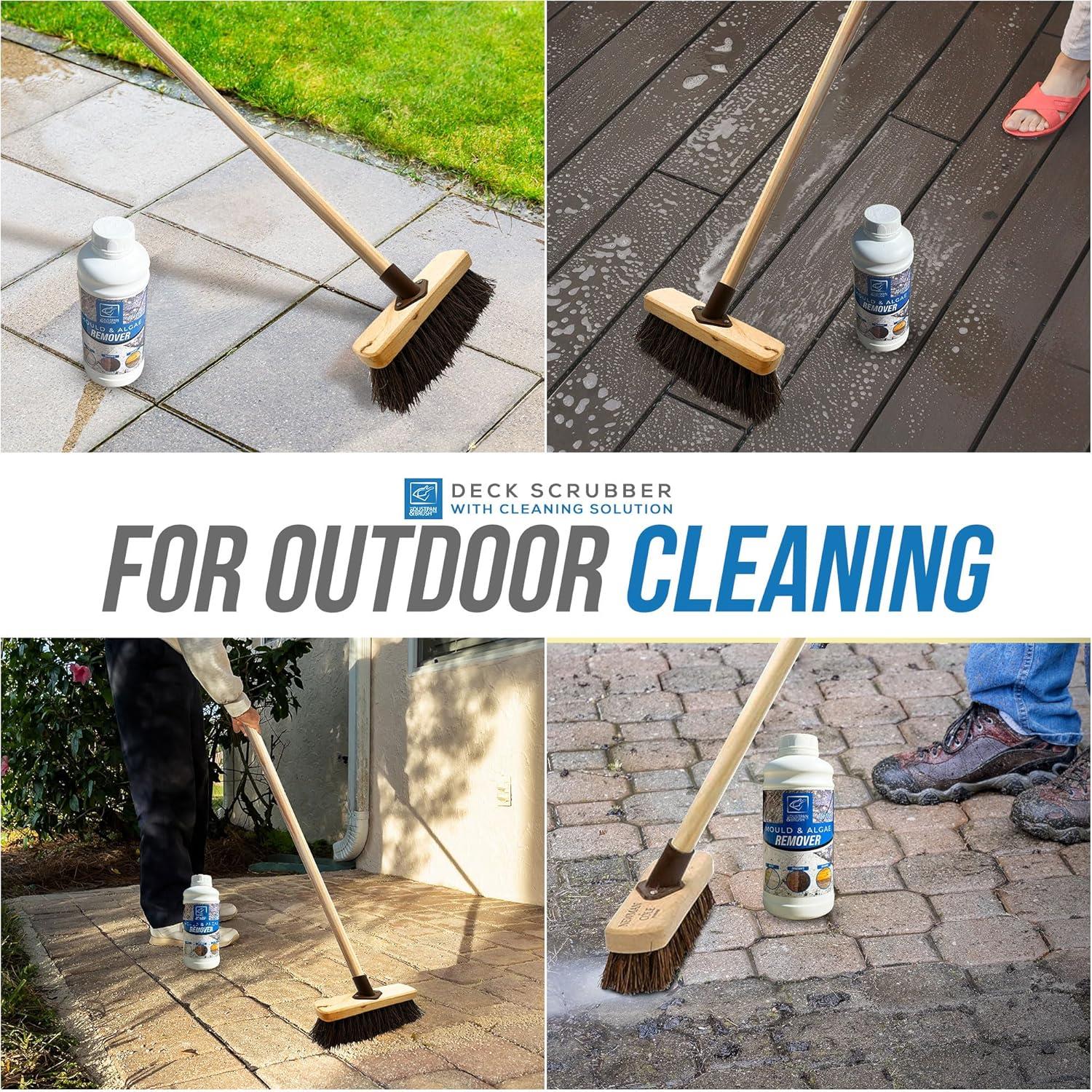 Patio Cleaning Set | Deck Brush & 1L Mould Remover Solution