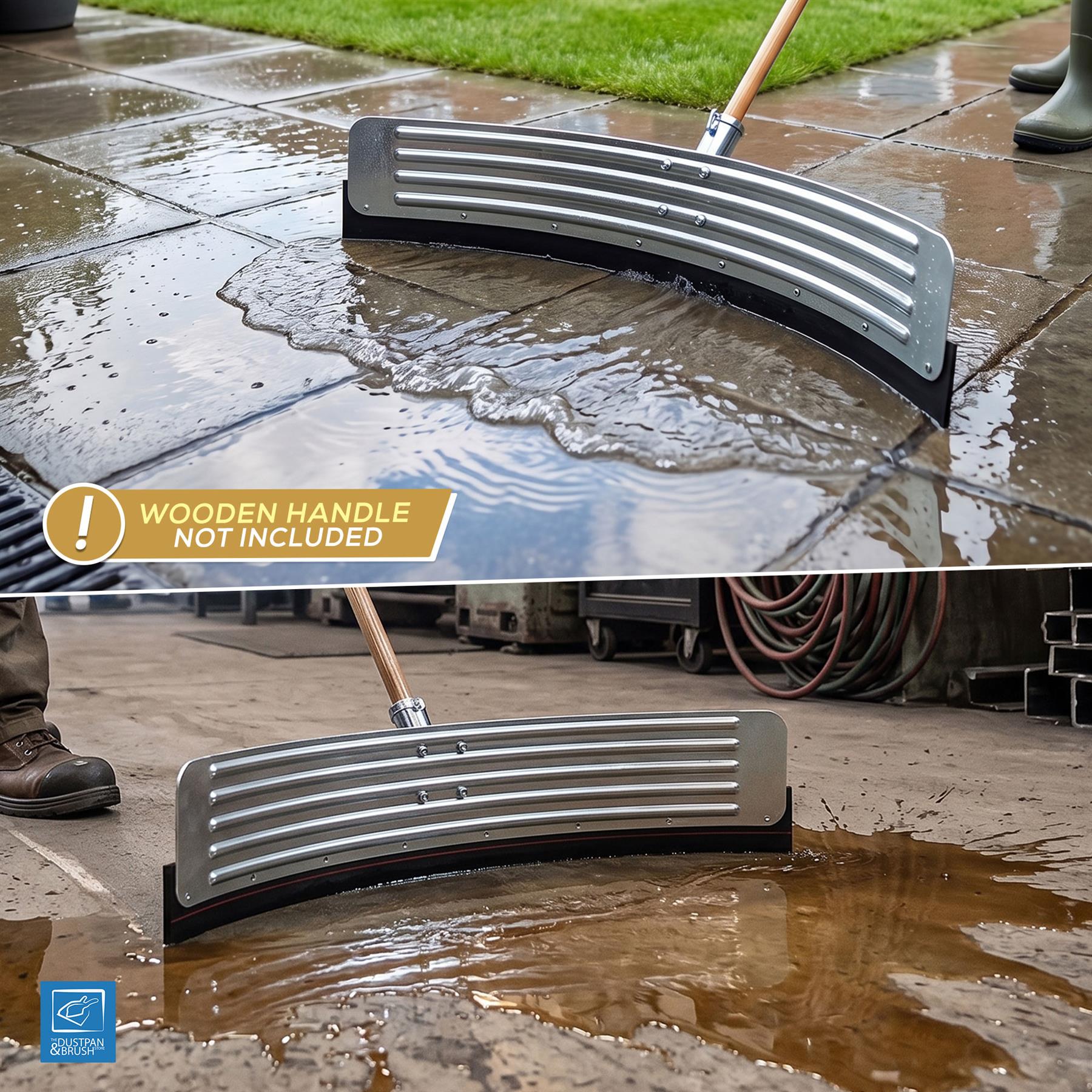 22" Curved Metal Floor Squeegee Head with Rubber Blade