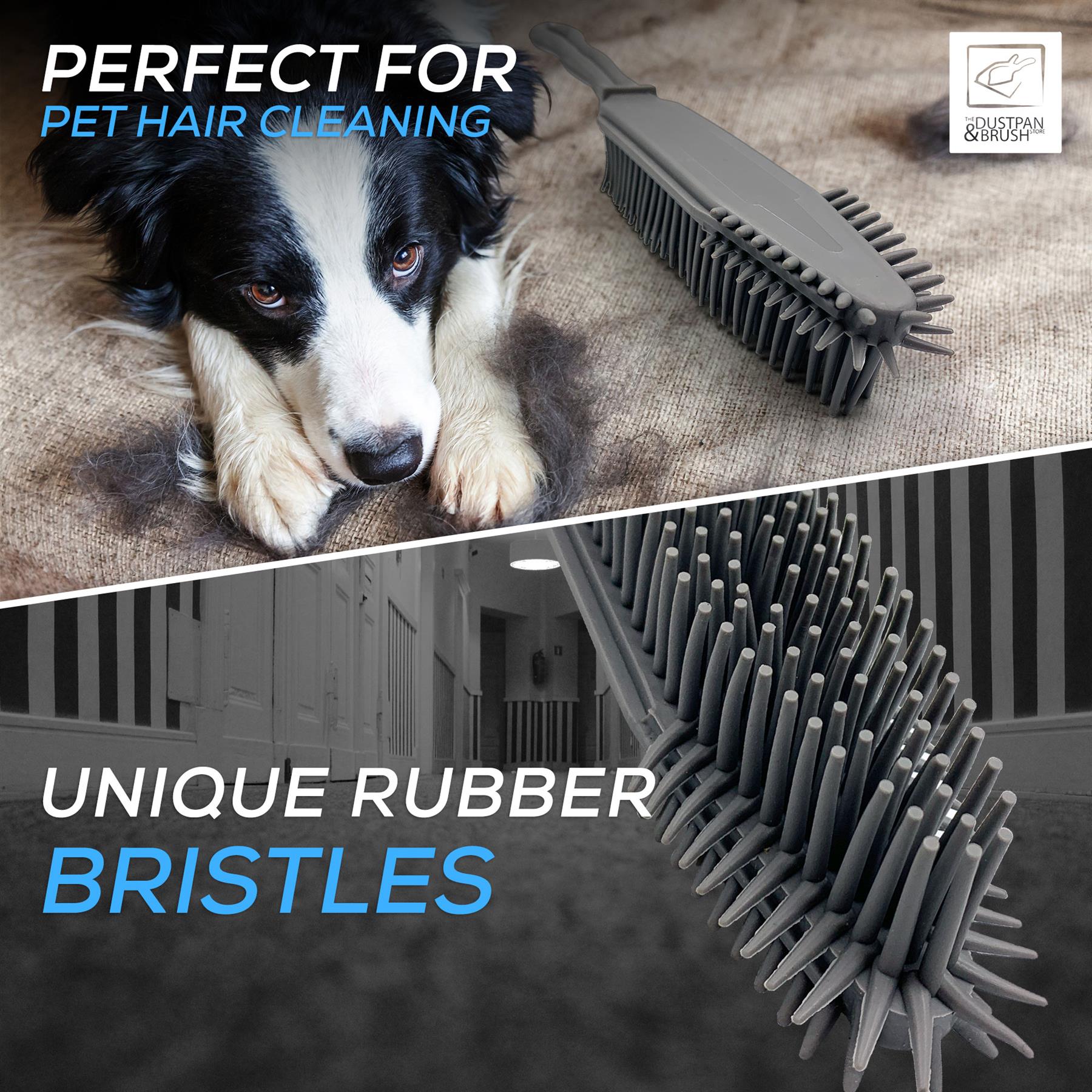 Grey Rubber Hand Brush for Pet Hair & Sofas