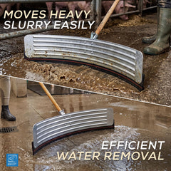 22" Curved Rubber Floor Squeegee with Wooden Handle