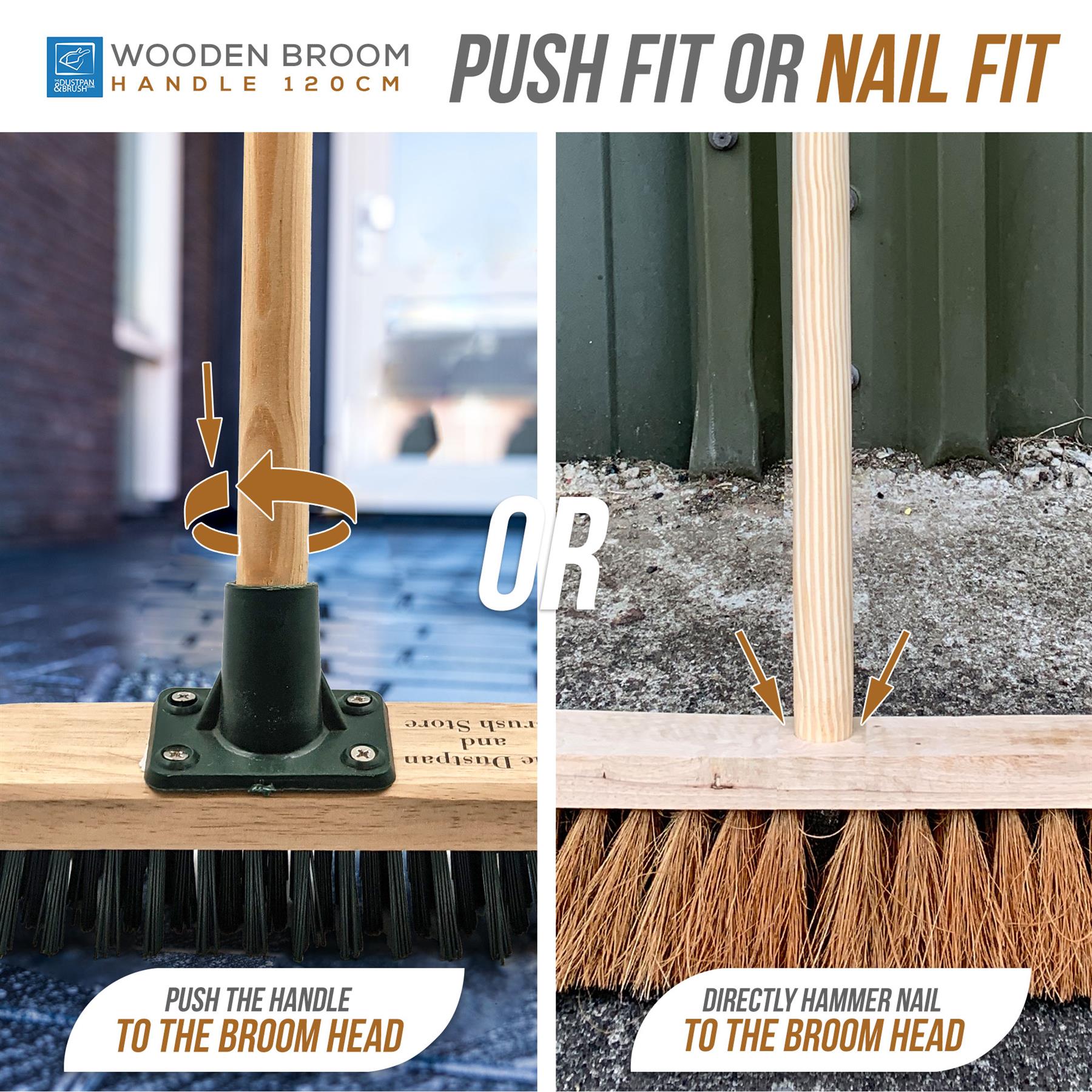 1 1/8" Wooden Broom Handle 4ft (120cm) | 28-29mm Shaft