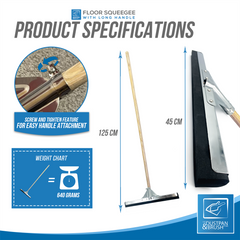 18" Foam Floor Squeegee with Wooden Handle
