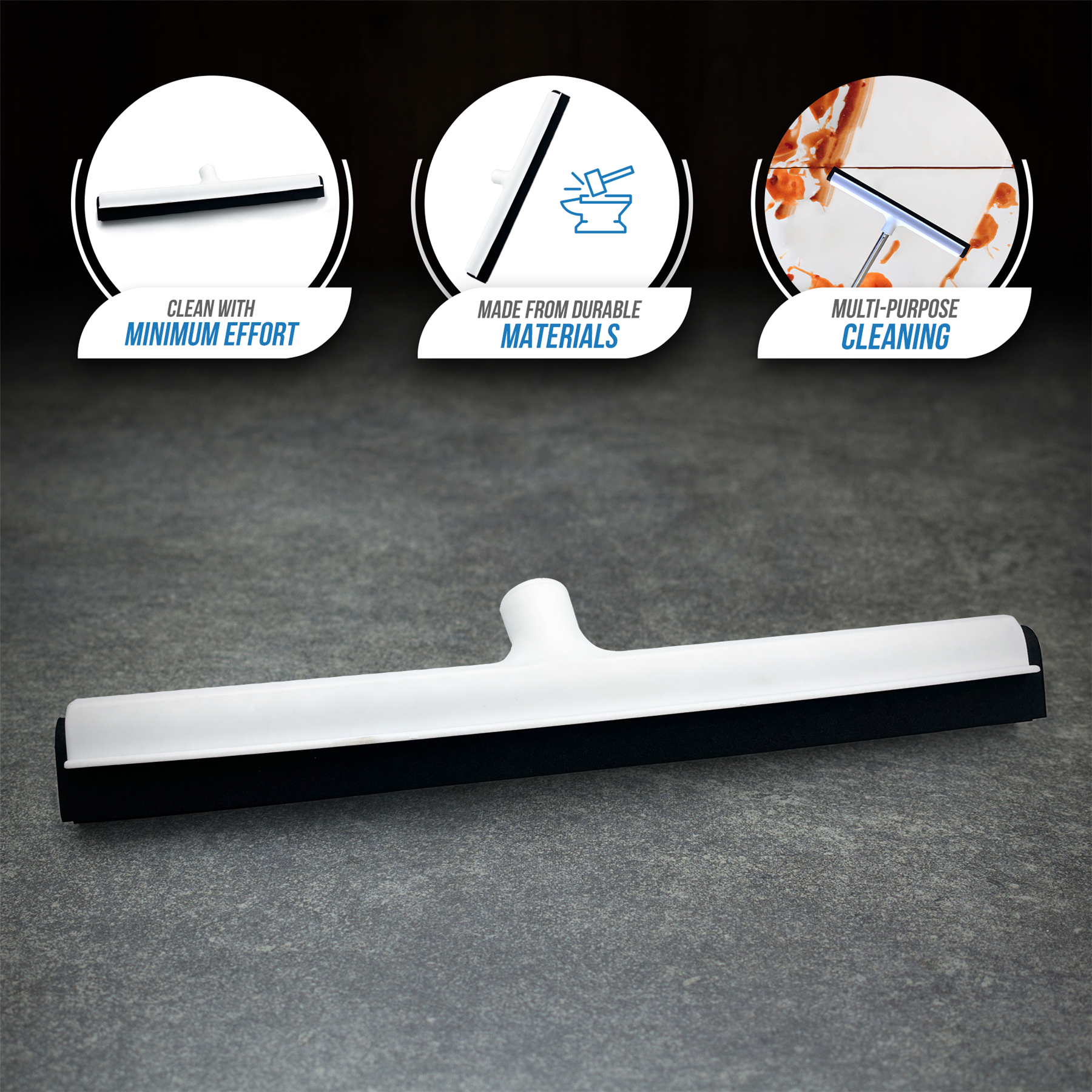 45cm White Floor Squeegee Replacement Head | Foam Blade