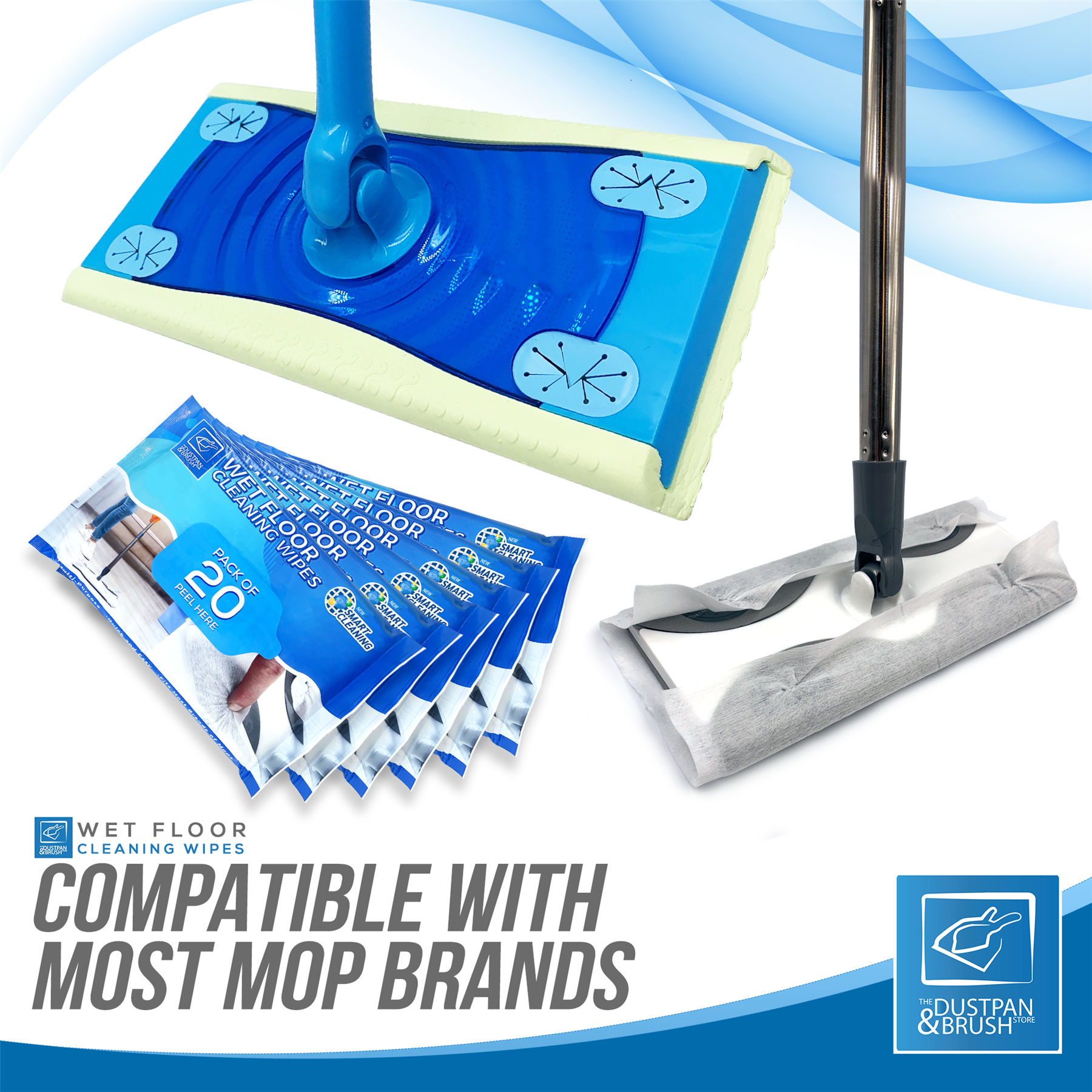 Wet Floor Mop Wipes – 6 Packs of 20 Cleaning Cloths