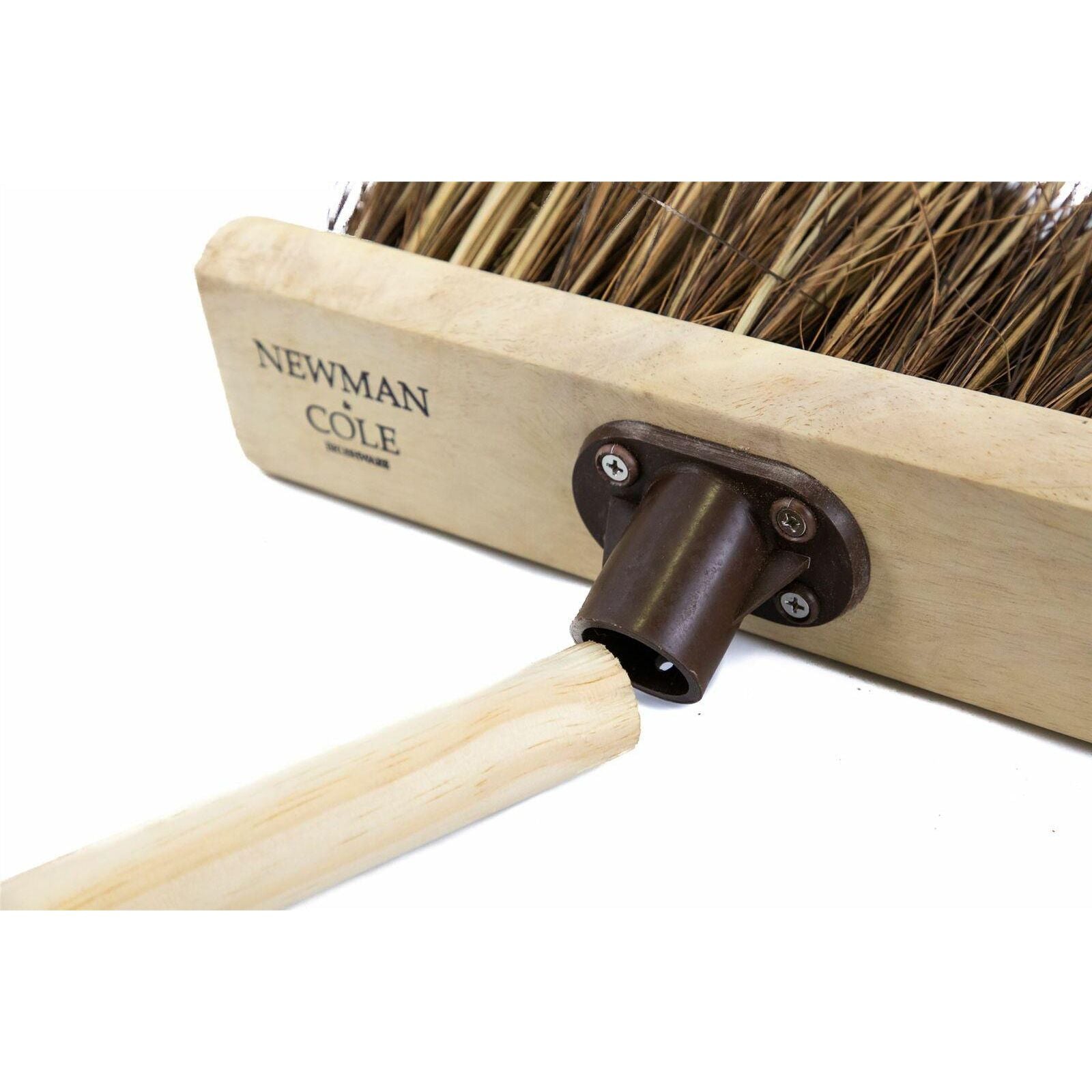 13" Newman & Cole Bass & Cane Flat Broom with Handle