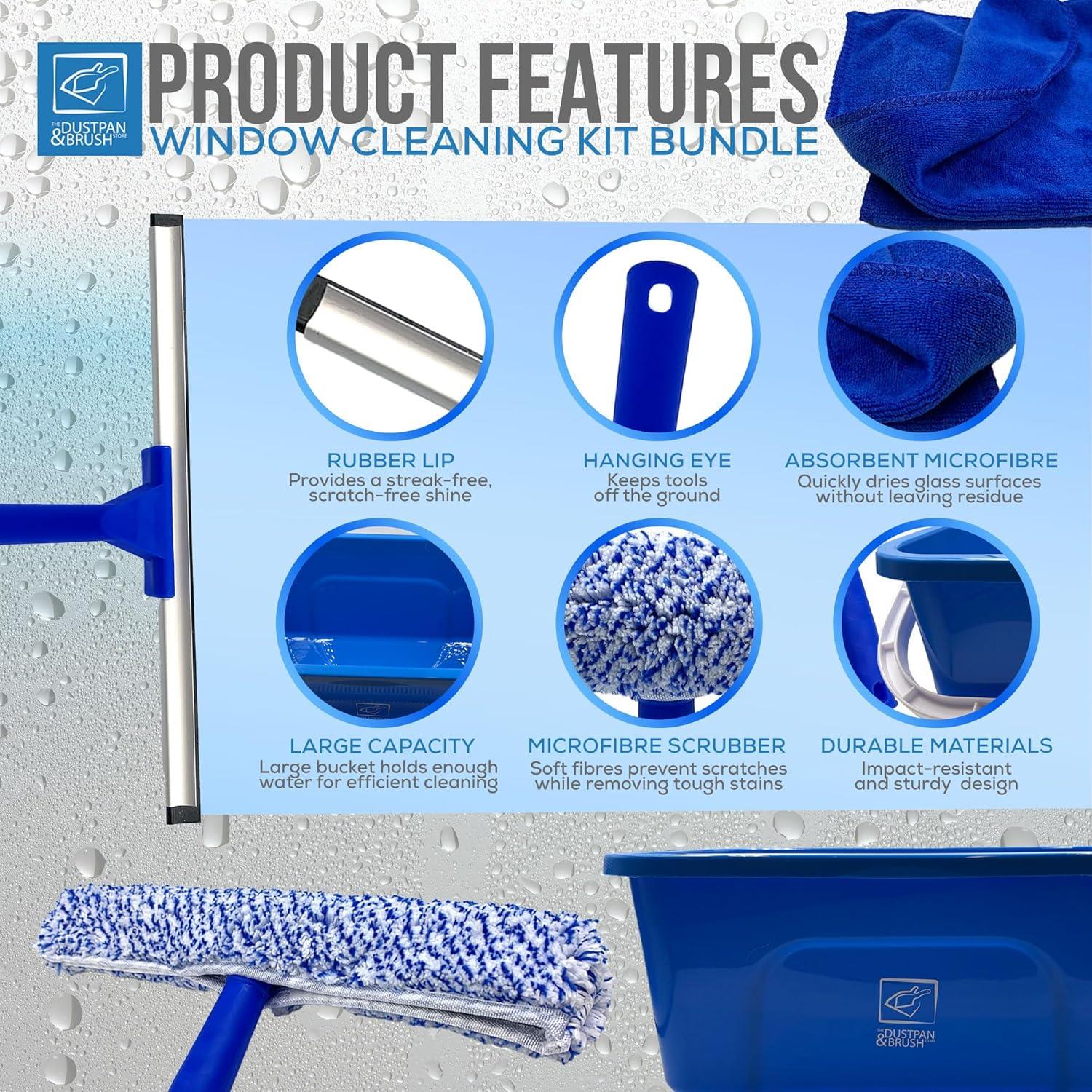 Window Cleaning Kit – Squeegee, Applicator & 42cm Bucket Set