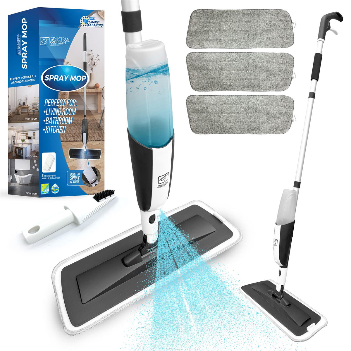 Spray Mop with 3 Washable Microfibre Mop Pads