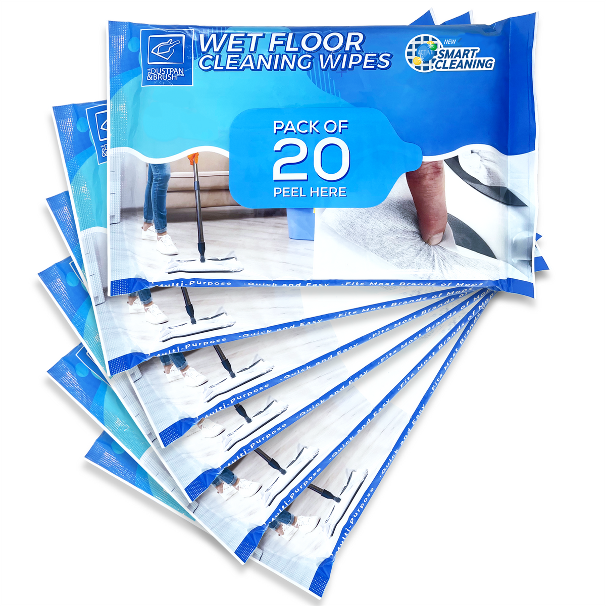 Wet Floor Mop Wipes – 6 Packs of 20 Cleaning Cloths