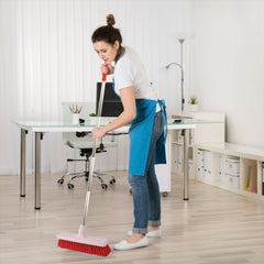 Red Colour Coded 12" Soft Broom & Handle