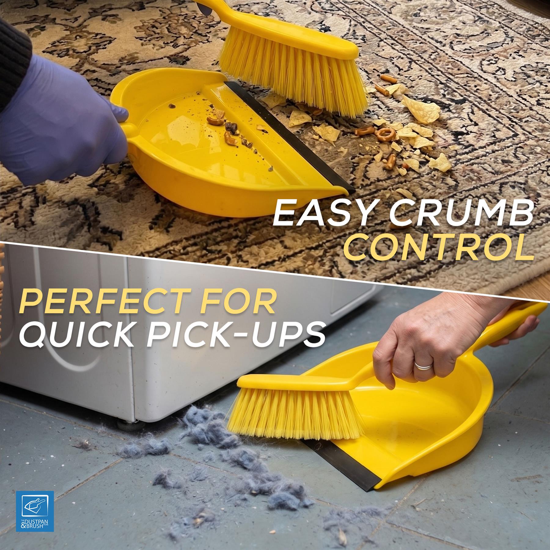 Yellow Colour Coded Dustpan and Brush Set
