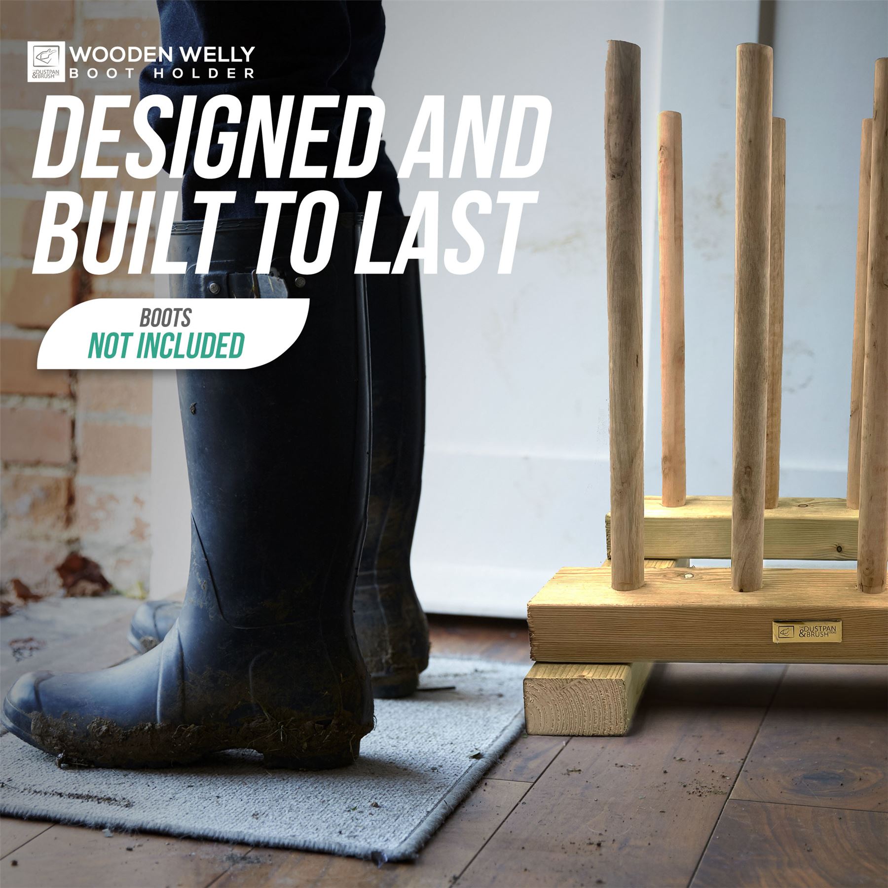 Wooden Welly Boot Stand | Holds 4 Pairs of Wellington Boots