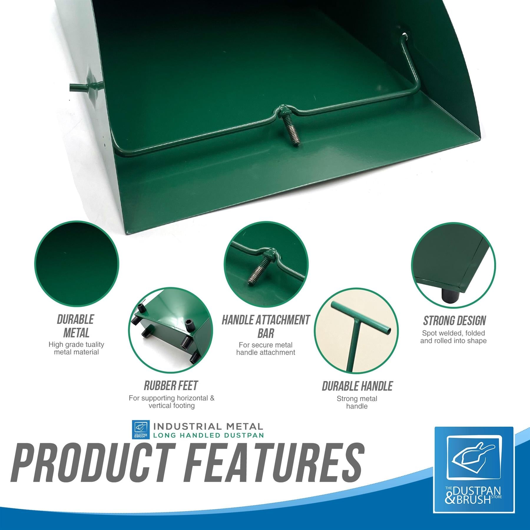 Long Handled Metal Dustpan | Industrial Lobby Dust Pan