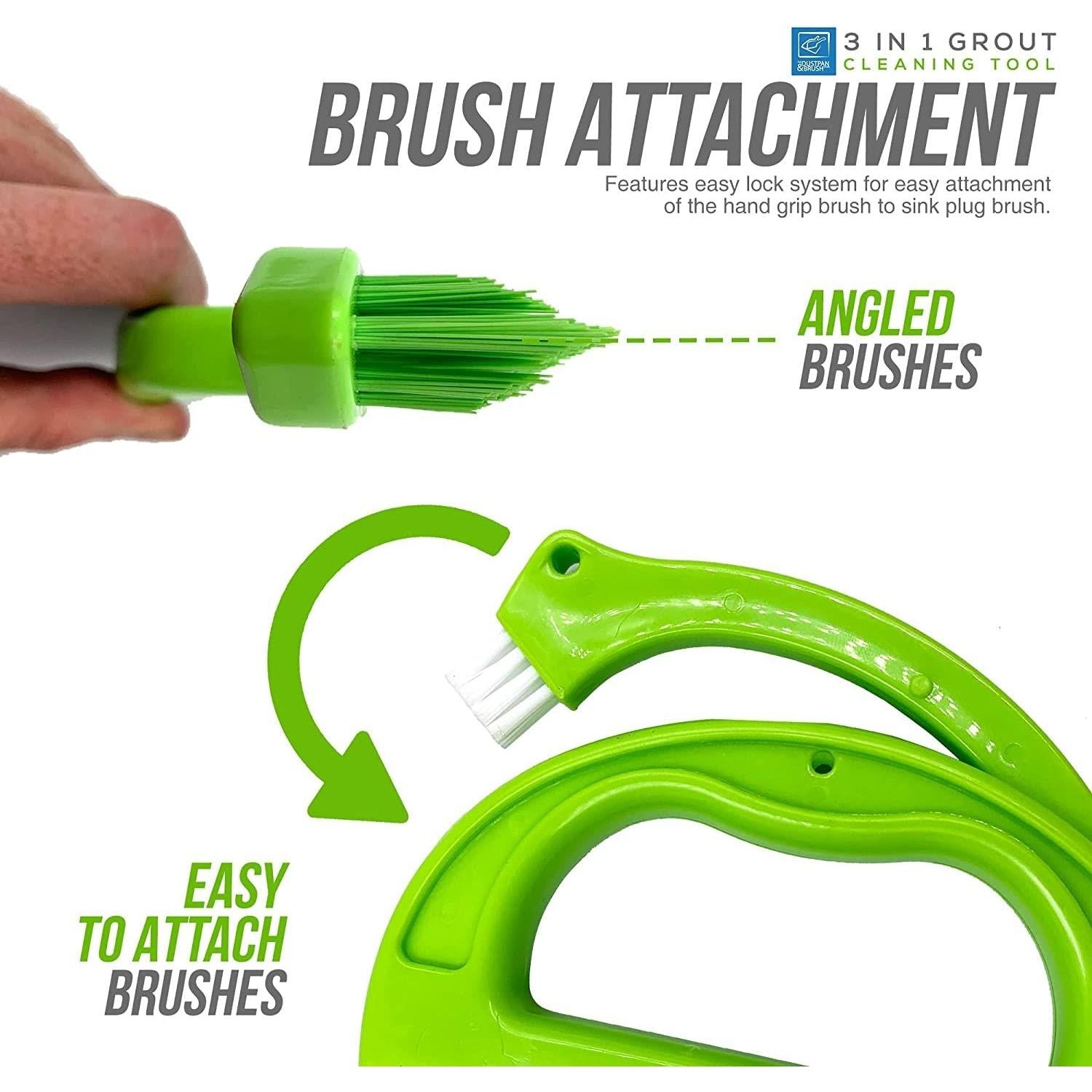 3 in 1 Grout Cleaning Brush for Bathroom Kitchen & Tiles