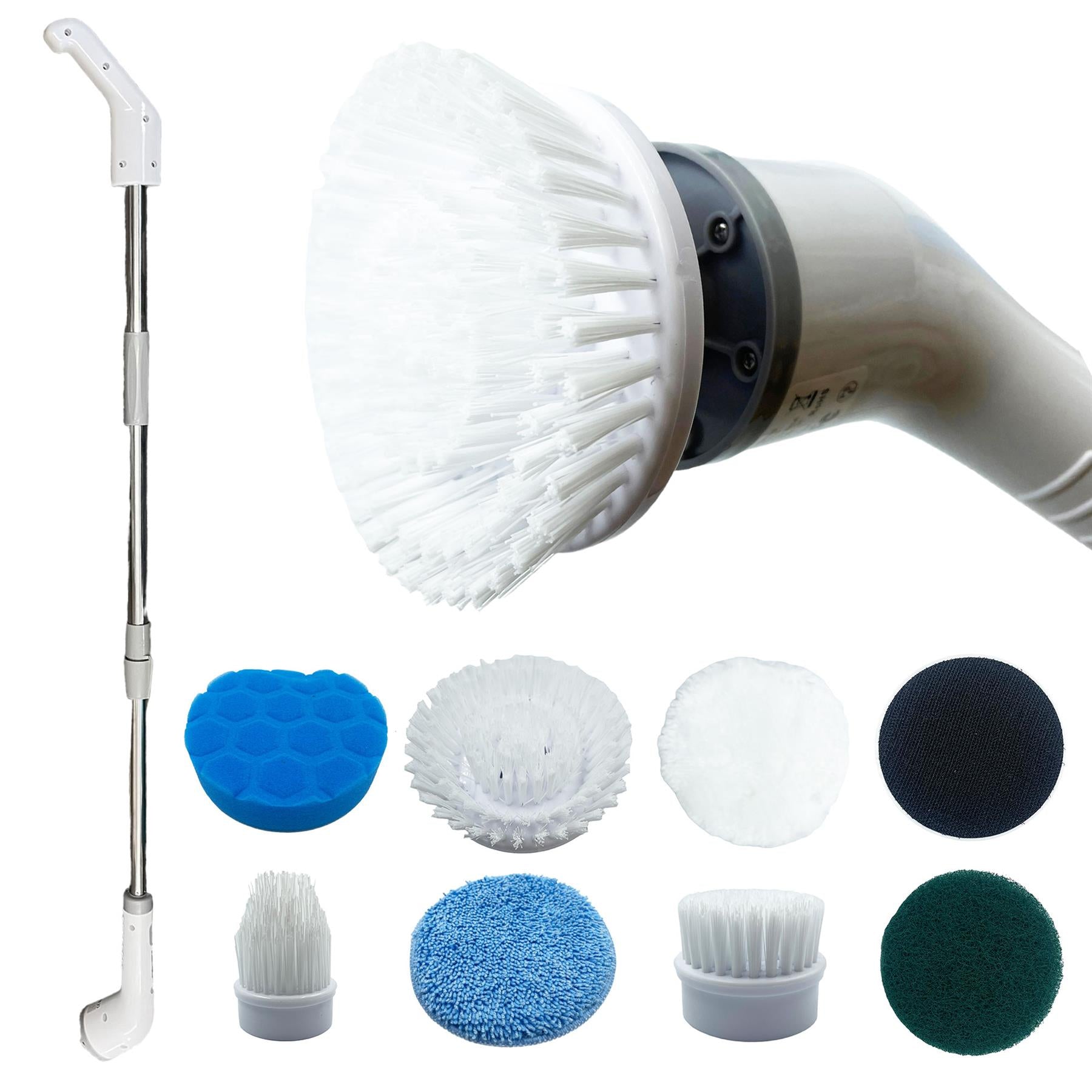 Electric Scrub Master with Long Handle & 8 Attachments
