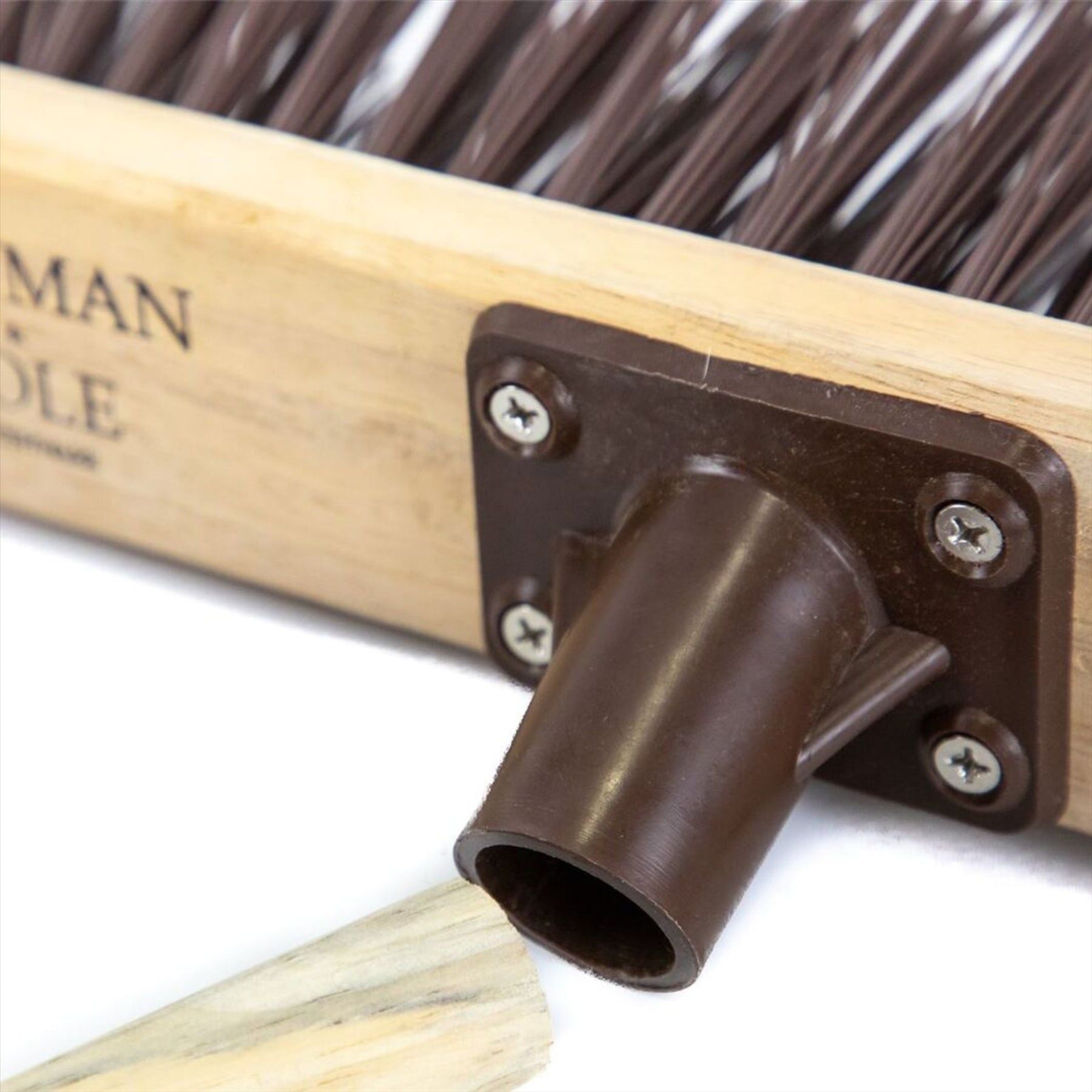 12" Newman & Cole Stiff PVC Broom with Wooden Handle