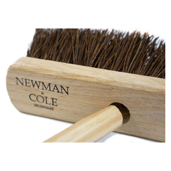 10" Newman & Cole Stiff Bassine Broom with Wooden Handle - Outdoor