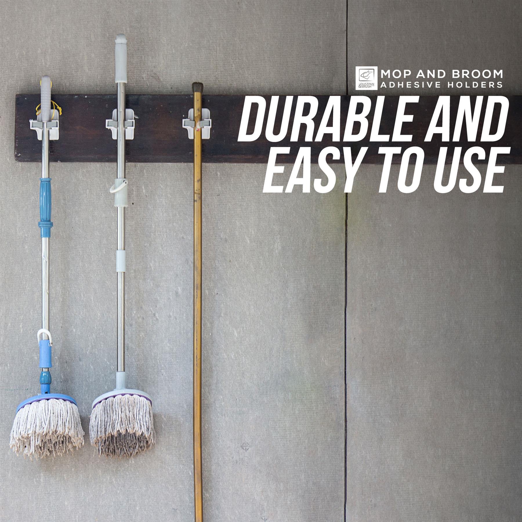 Wall Mounted Broom & Mop Holder – Pack of 6
