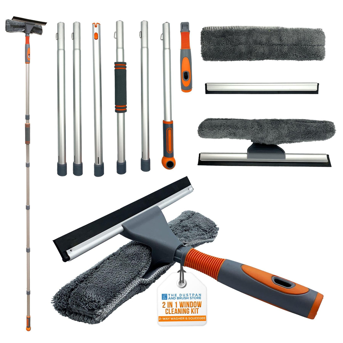 Long Reach Window Cleaning Kit with Squeegee 158cm