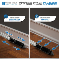 Angled Grout Floor Scrubbing Brush with Stainless Steel Handle