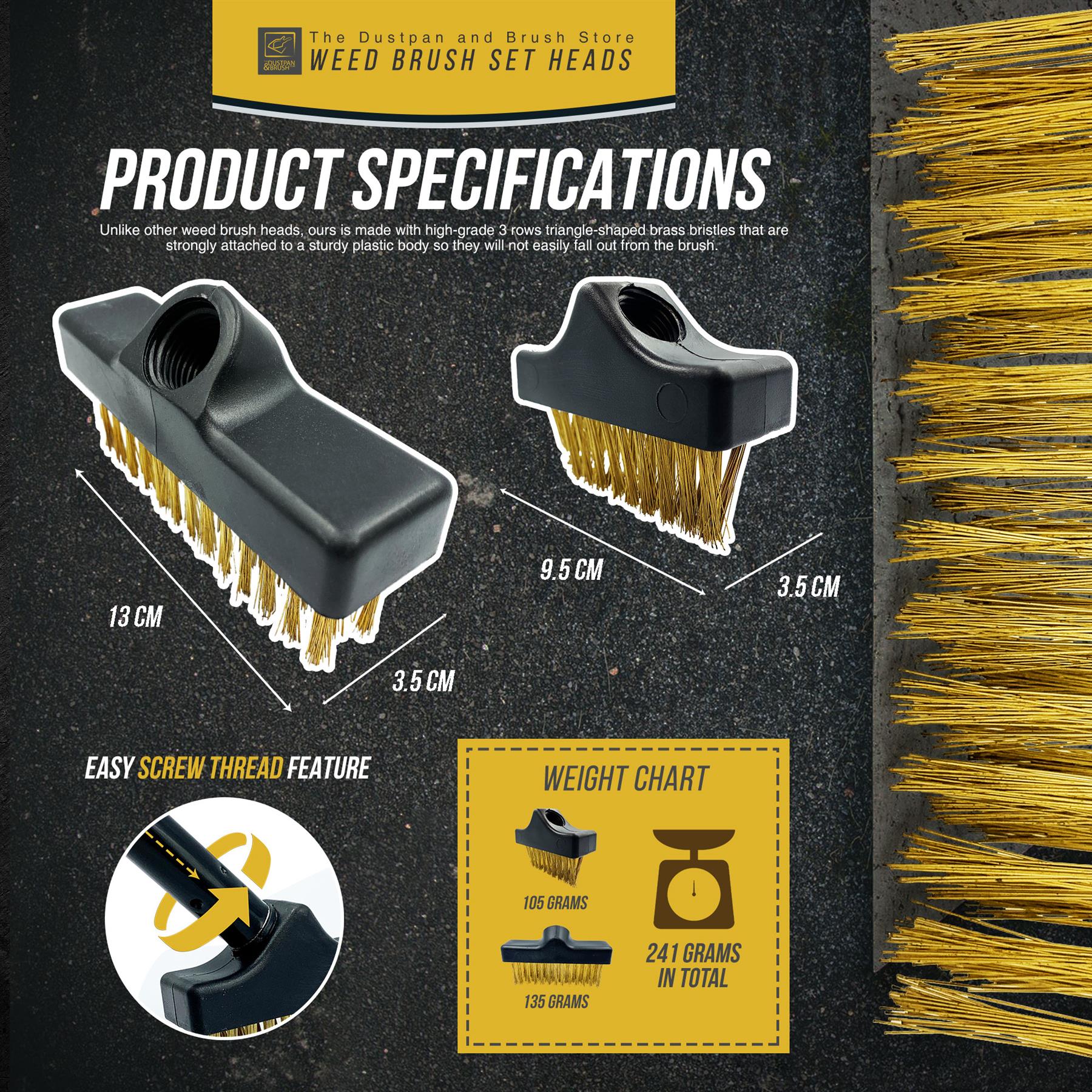 Replacement Brush Heads – Weed Wire Brush & Decking Head Set