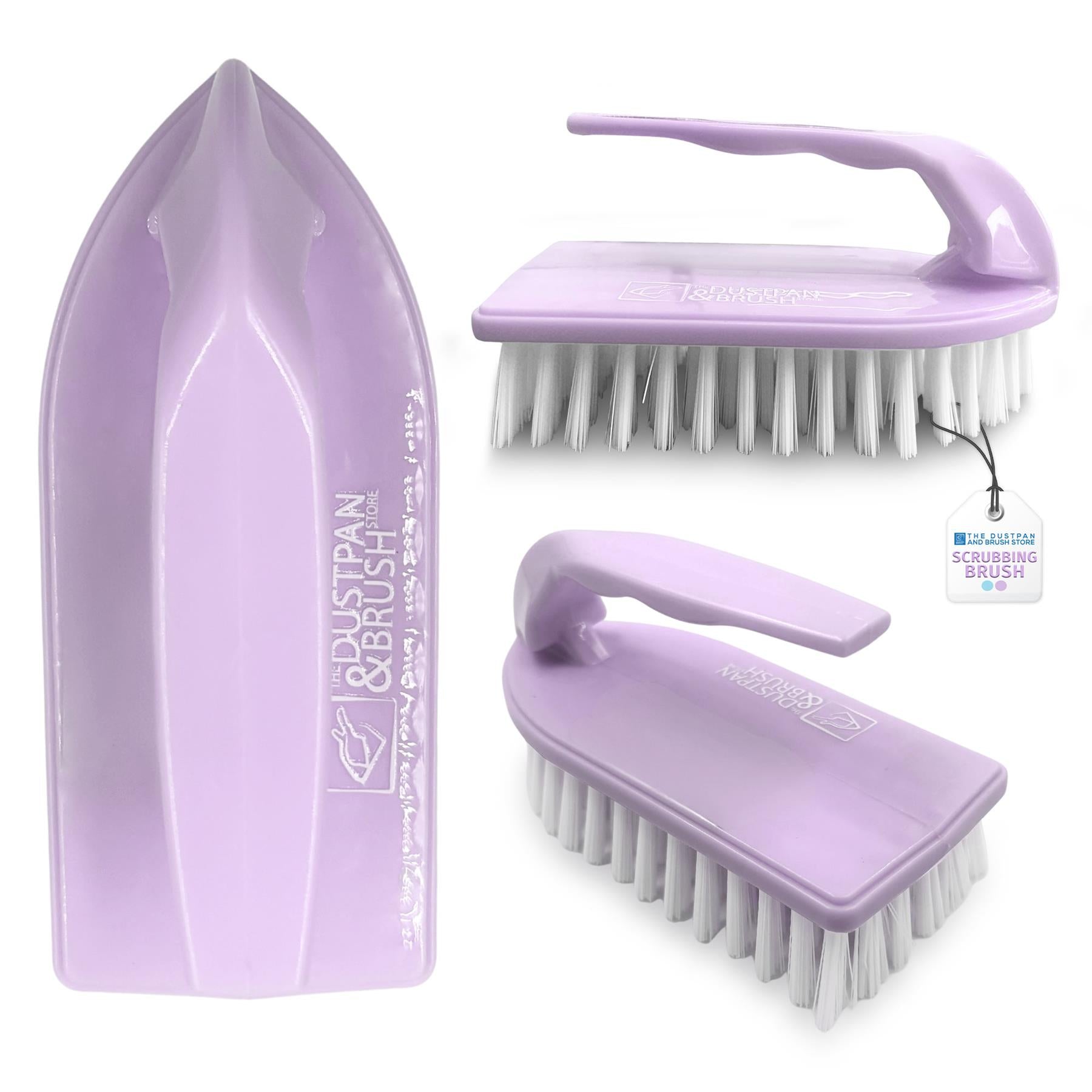 Lilac Iron Scrubbing Brush with Stiff Bristles