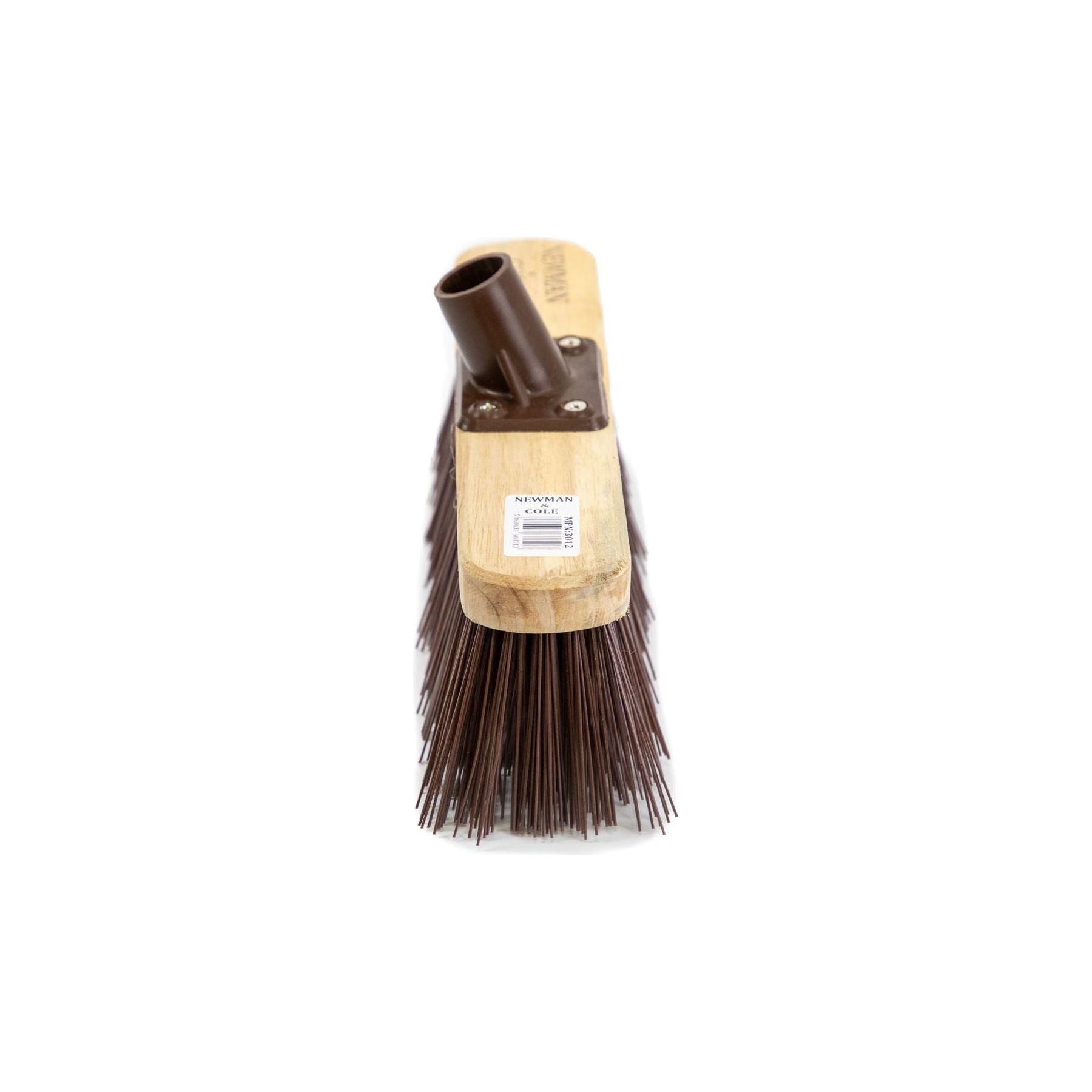 Newman and Cole 12" Stiff Synthetic Broom Head with Plastic Bracket