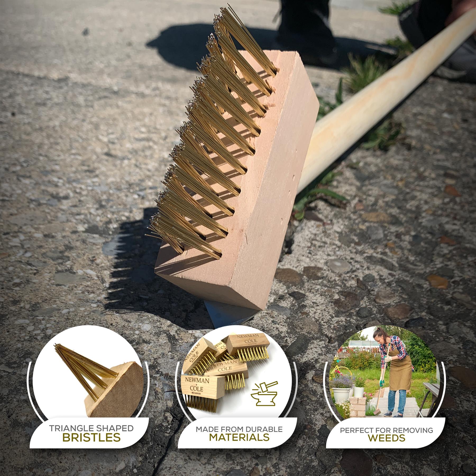Newman and Cole Weed Brush Head with Scraper – Patio Brush Head