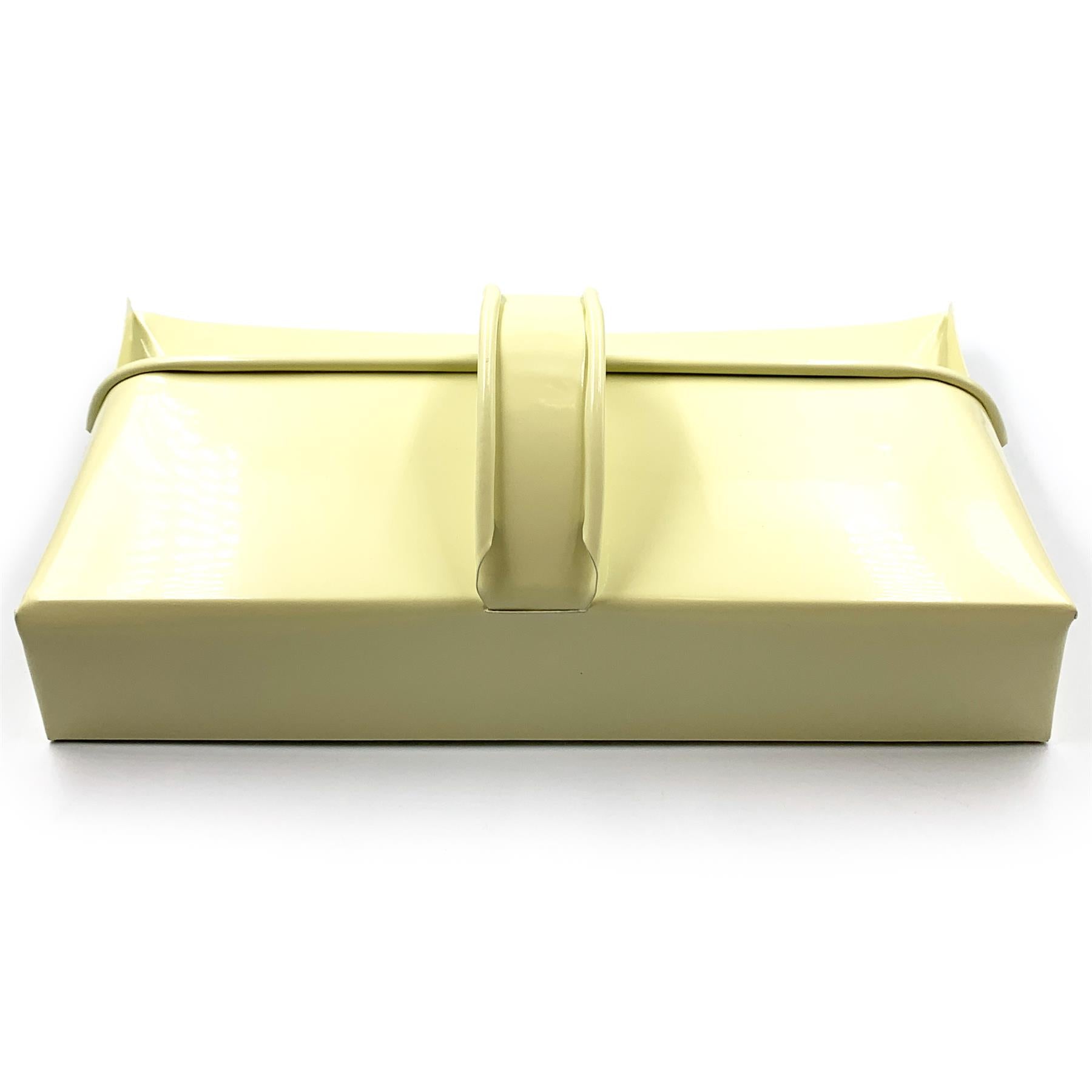Cream Metal Hooded Dustpan | Traditional Heavy Duty Dustpan
