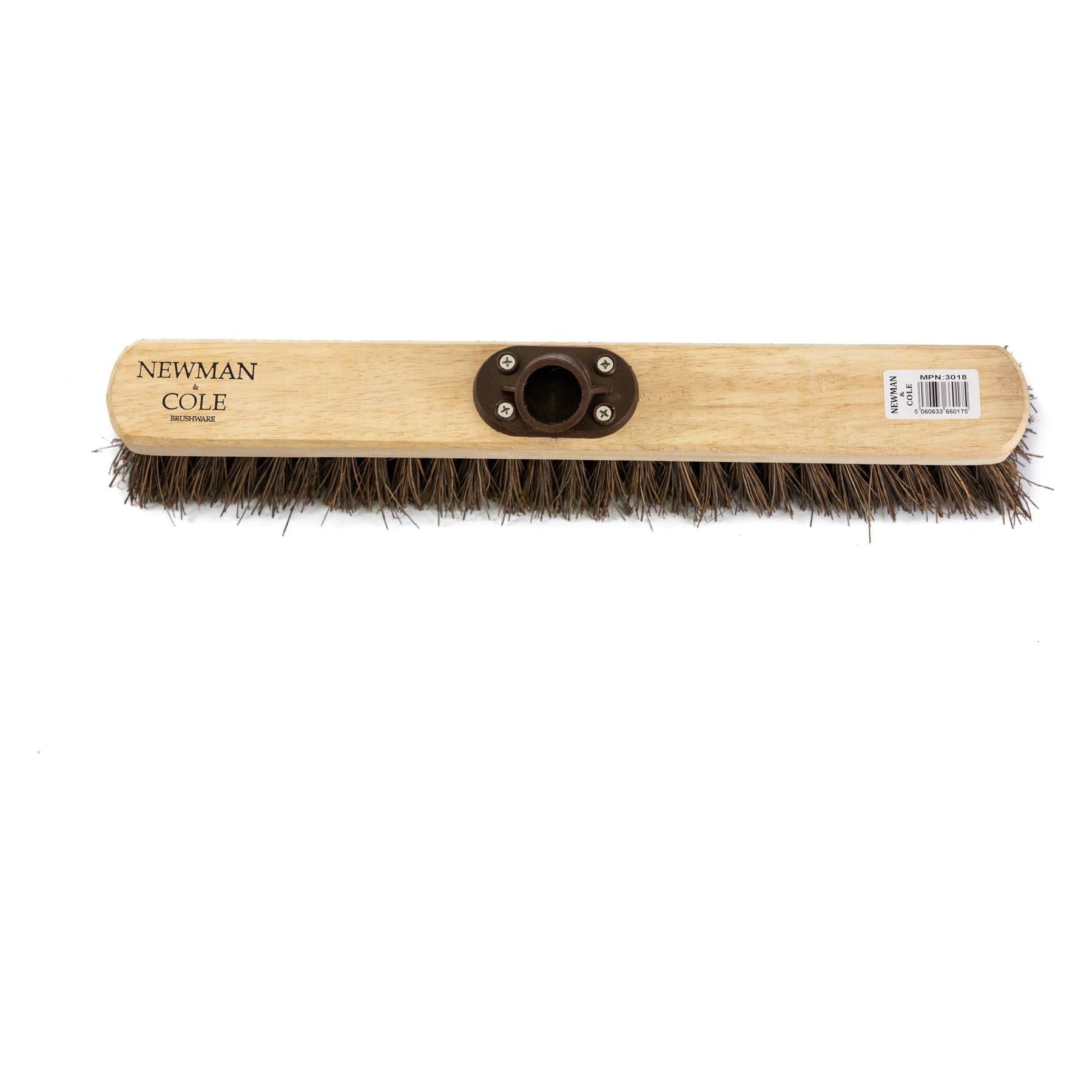 18" Newman & Cole Stiff Bassine Broom Head with Plastic Bracket