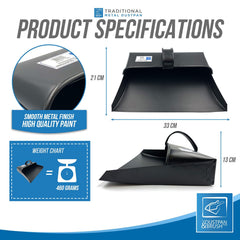 Traditional Black Metal Hooded Dustpan