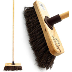 10" Newman & Cole Stiff Bassine Broom with Wooden Handle