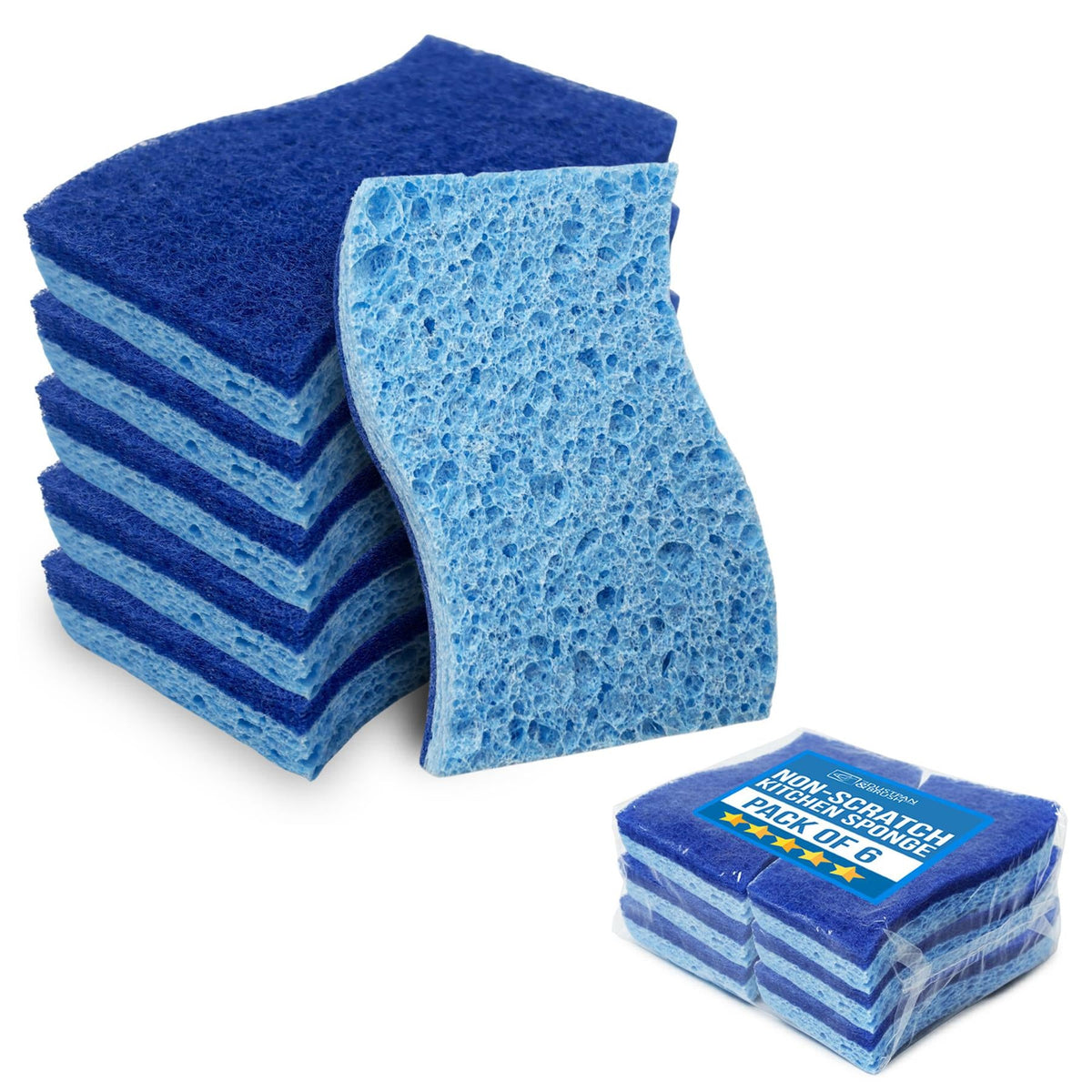 Super Sponge Scourers Pack of 6 | Non Scratch Kitchen Sponges