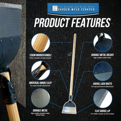 Garden Floor Scraper with Handle for Weeds, Moss & Patios